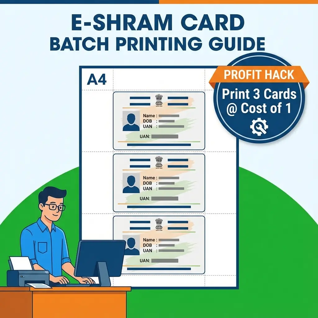 Print E-Shram Cards on A4 (Batch Print 5 Cards): Profit Guide