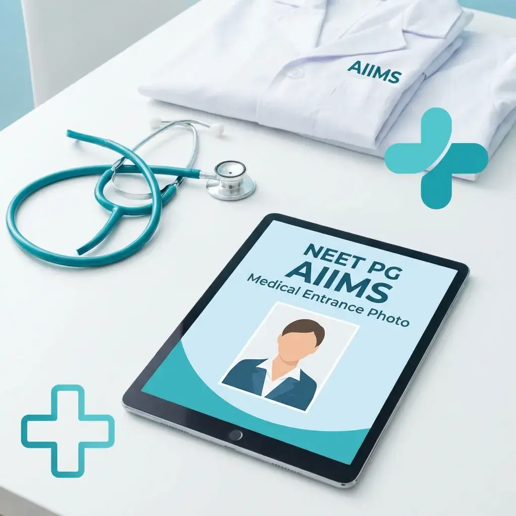 NEET PG/AIIMS फोटो आवश्यकताएं: मेडिकल एंट्रेंस अपलोड गाइड (2026)